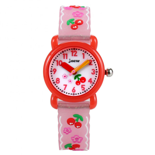3D watch, söt silikonrem med tecknad print , vattentät watch för flickor och pojkar 2-12 år gamla, bästa presenten för barn (rosa)