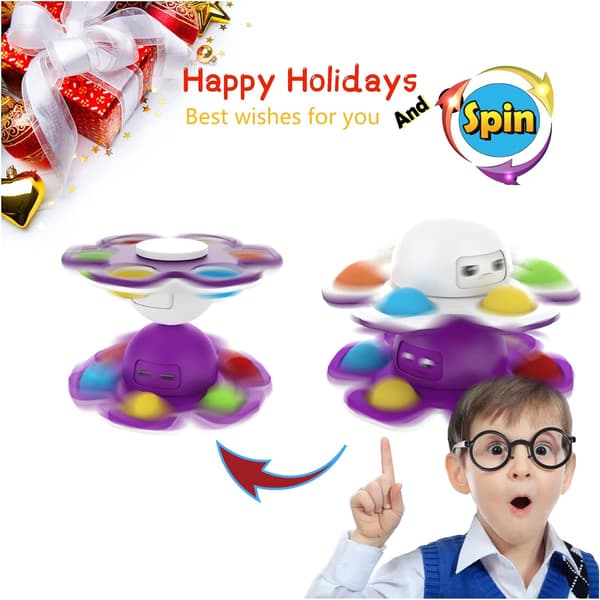 Fidget Spinner Octopus med skiftende ansigtsudtryk, 5 stk. Fidget Octopus legetøj til lindring af angst og stress, sensorisk legetøj