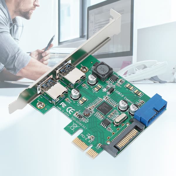 PCI-E til USB3.0 Udvidelsesadapter Riser-kort med beskyttelseschip til stationær computer