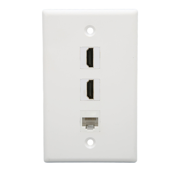 2 Port 4K HD Multimedia Interface Ethernet Veggplate Loddefri 1 Port Cat6 Keystone Veggplate for HDTV Projektor