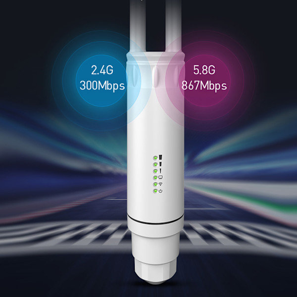 1200Mbps tehokas WiFi-toistin ulkokäyttöön, langaton reitittimen laajentaja 2,4 GHz/5,8 GHz