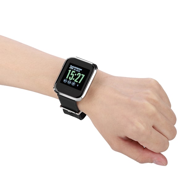 YH3 1,3 tommer Sports Smart Monitor Watch Pulsmåler Blodtryk Vandtæt Armbånd Sort