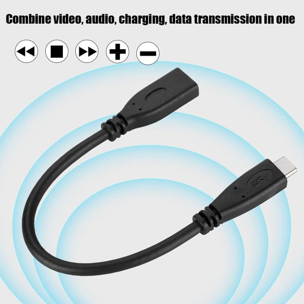 USB 3.1 Typ-C hane till hona laddningsdata synkroniseringsförlängningskabel 20CM