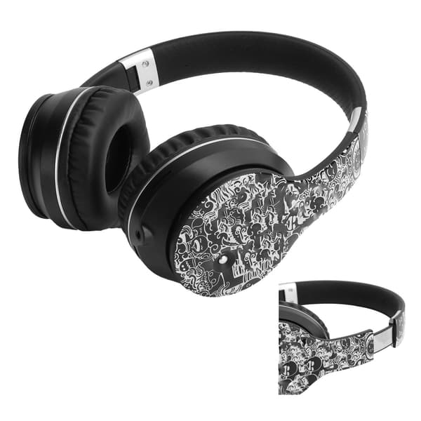 Hopfällbara Bluetooth-headset Over Ear Graffiti Stereo-hörlurar Stöd Minneskort