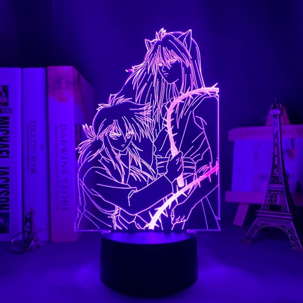 Yu Yu Hakusho Hiei LED nattlampe for soverom dekor gave nattlys anime 3D lampe Kuronue Yu Yu Hakusho