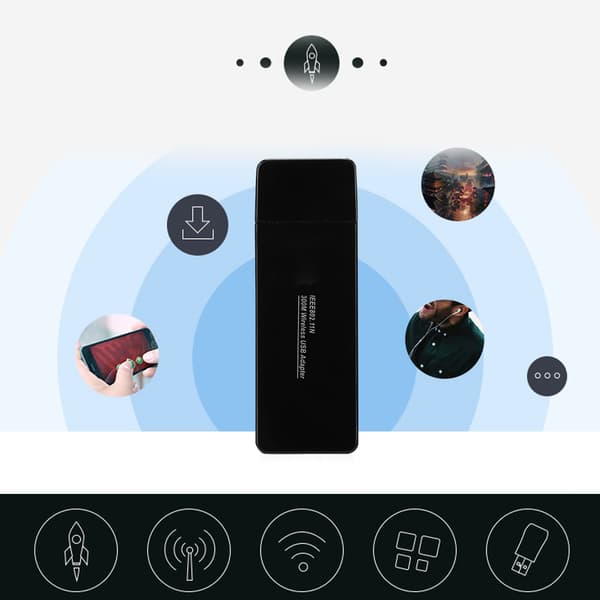 300M Mini USB Langaton WiFi-sovitin Verkkokortti