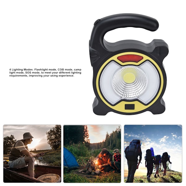 Camping Lykta Handhållen Sollampa LED Nödlampa för Utomhus Nattfiske Arbetsäventyr