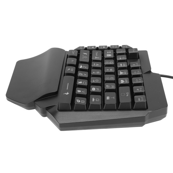Enhands spelande tangentbord USB ergonomisk design RGB bakgrundsbelyst plug and play halv tangentbord för datorspe
