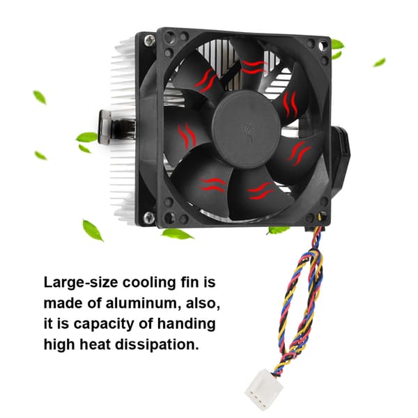 3P/4pin 2000 RPM Computer Køling 8025 Fan Radiator Køler til AMD CPU (Standard Version)