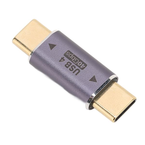 USB C hane till hane adapter PD 100W 8K 40Gbps höghastighetsladdning HD-överföring guldpläterad typ C hane till hane adapter