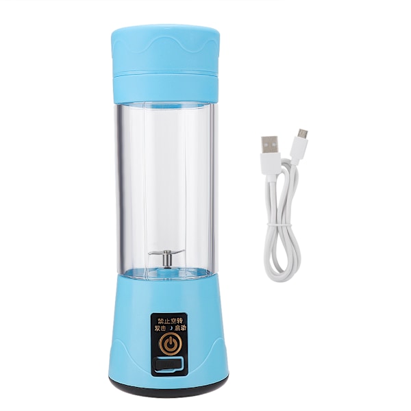 380ml Bärbar Mini USB Hem Elektrisk Fruktmixer Mixer Juicer 6 Blad (Blå)