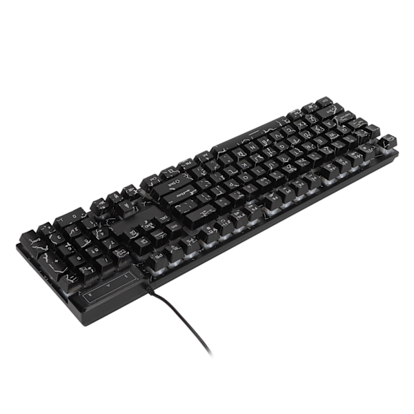 Kablet mekanisk gaming tastatur 104 taster Farverig lys Ophængte taster Komfortabel berøring USB mekanisk tastatur