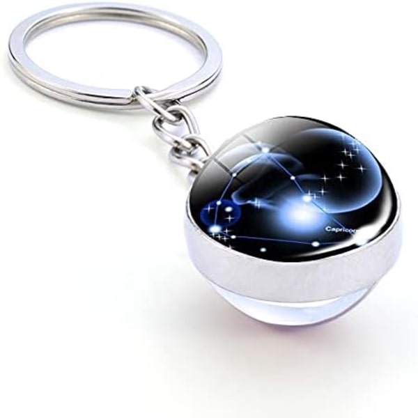 Zodiac 12 Constellation Glow In The Dark Kreativ Galaxy nøglering Capricorn-1