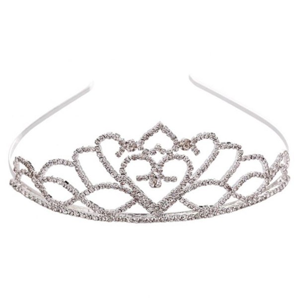 Glittrande kvinnlig prinsessbröllopskrona bröllopskristallkrona huvudbonad hårsmycken accessoarer Type 1