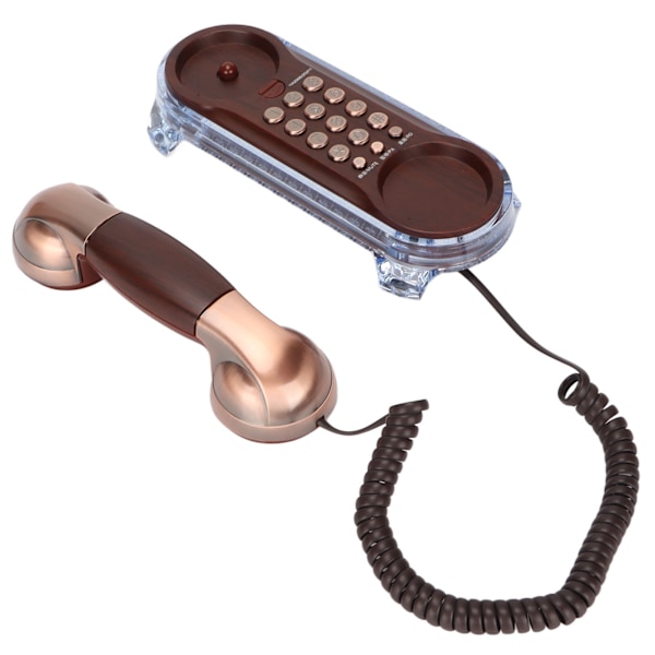 MT‑025 Europeisk Vintage Veggtelefon Tone Oppringing En Nøkkel Dempe Ringing Pause Skrivebord Veggtelefon med Lys for Hjem Hotell Lilla Bronse