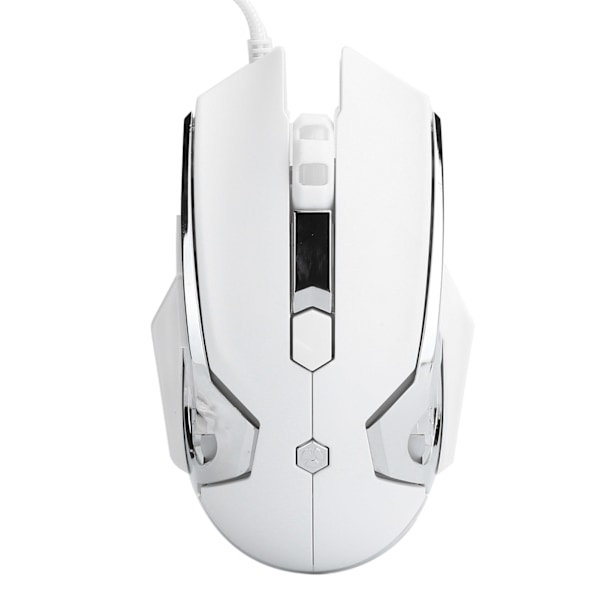 AJAZZ Wired Mouse 6 Button 4Speed DPI Adjustable Plug in Computer External Input Device(White )