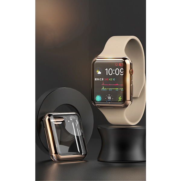 Etui til Apple Watch Series 6 /SE/54 skjermbeskytter 44mm iWatch Totalt beskyttende etui TPU HD klar ultratynn deksel