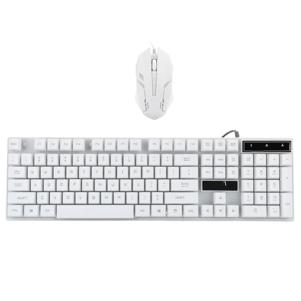 USB-kablet ophæng 104-tasters tastatur muse combo belyst ergonomisk computer tilbehør til spil kontor