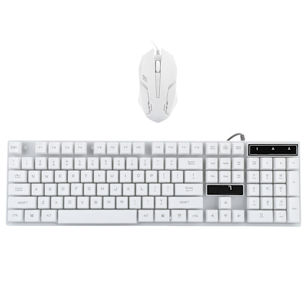 USB-kablet oppheng 104-tasters tastatur musekombo belyst ergonomisk datatilbehør for spillkontor