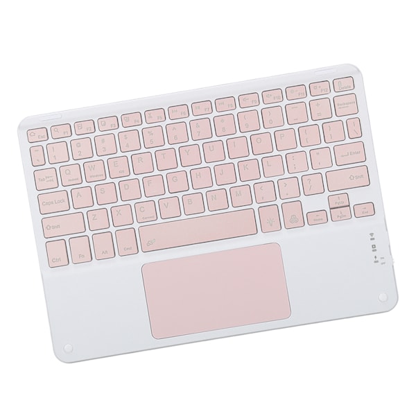 Trådløst tastatur med touchpad Quadrate Keycap Ultra tyndt 10 tommer trådløst tastatur med RGB-baggrundsbelysning til hjemmekontoret Pink