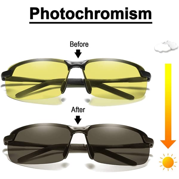 Fotokromiska Pilot Solglasögon UV400 Skydd Solglasögon Transparent White