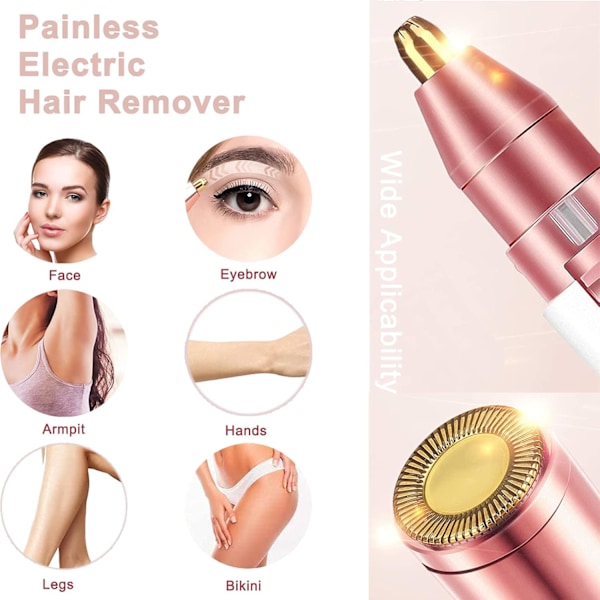 Ansigtshår Fjerner til Kvinder, Øjenbryns Trimmer Næsehår Razor 2-i-1, Mini Bikini Razor Præcis Shaper, Bærbar Genopladelig Epilator til Læber