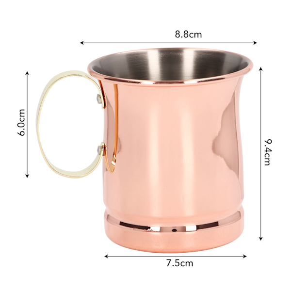 400 ml rustfrit cocktailkrus i rustfrit stål til barudstyr til hjemmet, kontoret og skolen Rose Gold