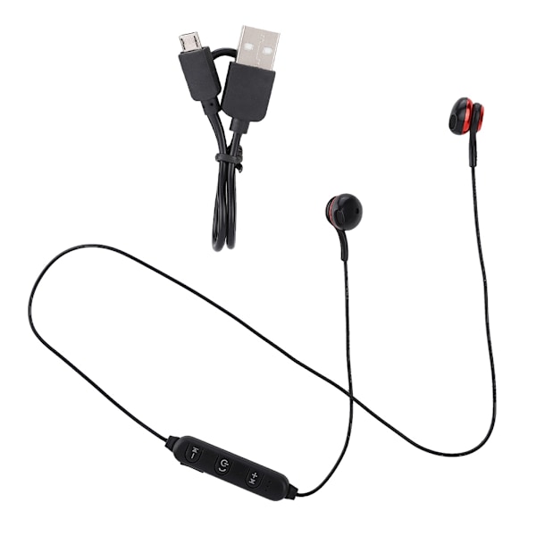 Nakkehængt magnetisk headset sport løbe BT headset øretelefon (rød)