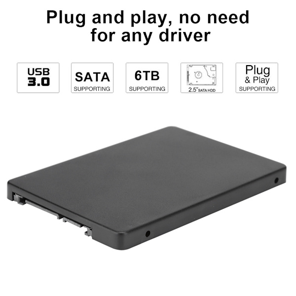 HXT-053 M.2 NGFF SSD till 2,5 tums SATA3 hårddiskboxadapter Riser-kortkonverterare (svart)