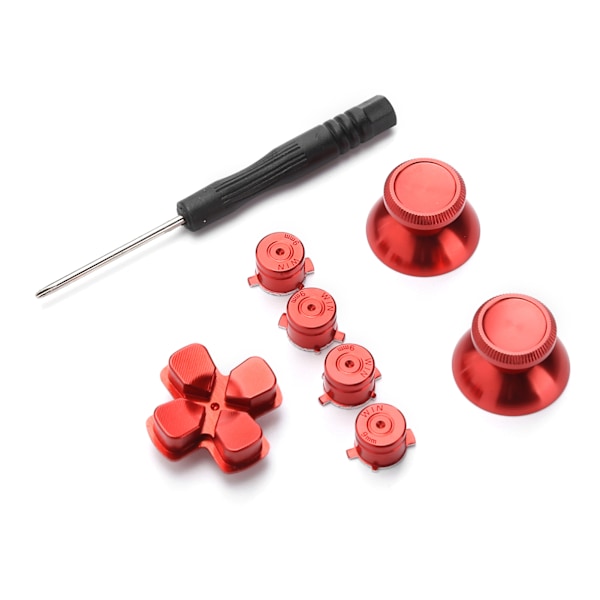Metallknapp Tumstock Simulerar Grepp för PS4 Gamepad Controller Joystick Ersättning Röd