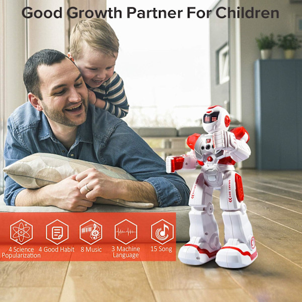 Intelligent programmeringsrobotleksak, pojkleksak fjärrkontrollrobot, sjungande, dansande, talande, geststyrda robotleksaker pojkar flickor barn