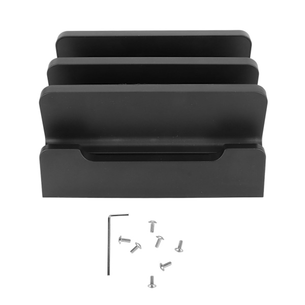 Vertikal bærbar computer stand holder justerbar bredde dobbelt slots bærbar computer holder med pladsbesparende til Dell til Lenovo op til 17,3 tommer