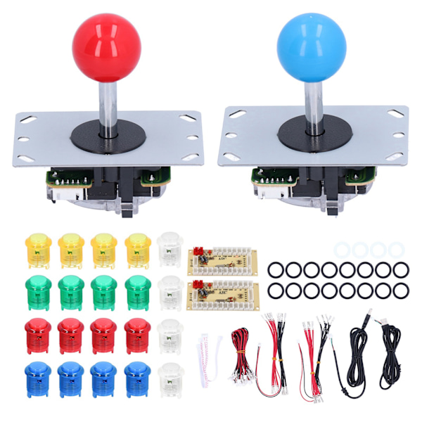 2-spillers arkade-spil DIY-sæt joystick-sæt LED-arkadeknapper til computerspil 5V