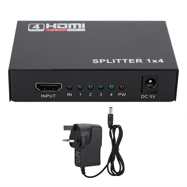 HD Splitter Hub 1 Inngang 4 Utgang HDMI Crossover Konverter HDMI Adapter Konverter