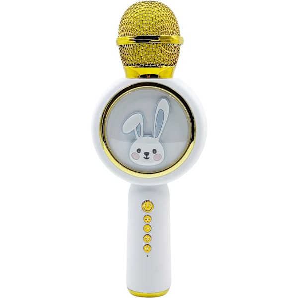 Wireless Bluetooth Microphone, Cute Rabbit Pattern, Voice Control, LED Lights, 12 Hours Battery Life