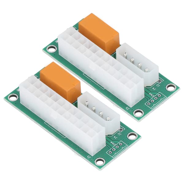 2 stk Dual Power Supply Sync Starter IDE Interface Dual PSU Adapter 4 Pin 24 Pin Dual Power Connector for BTC Miner