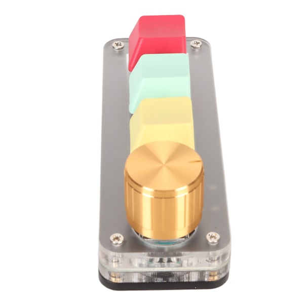 USB Mini 3-näppäiminen näppäimistö nupilla DIY ohjelmoitava Type C -liitäntä sininen kytkin Yhden käden näppäimistö pelaamiseen Värikäs