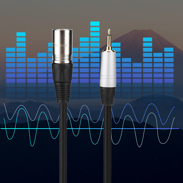 Guldbelagt 3,5 mm mono han til 3PIN XLR han PVC udvendig zinklegering skal adapterkabel 0,3M