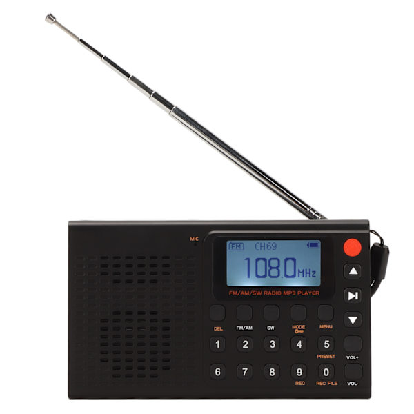 Kannettava Bluetooth-radio AM FM SW Full Band MP3-soitin Ladattava radio ajastintoiminnolla