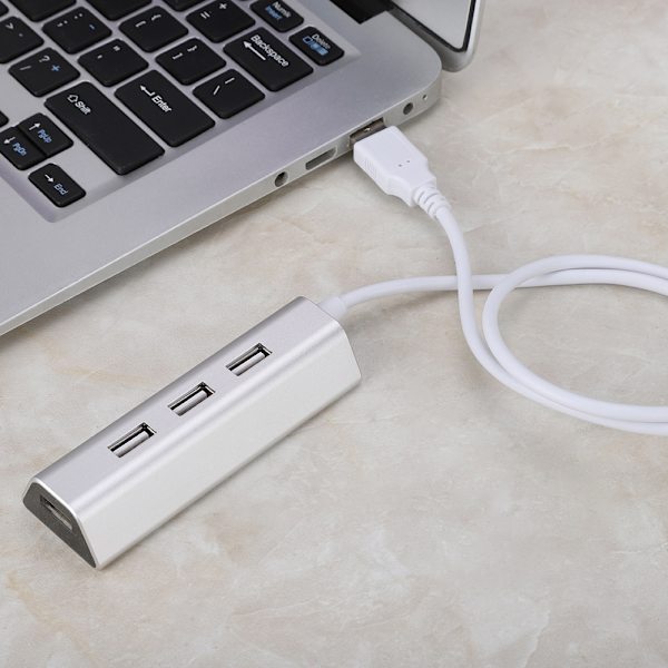 ACASIS Kannettava 4-porttinen alumiiniseos High Speed 5 Gbps USB2.0 latausasema Hub Splitter