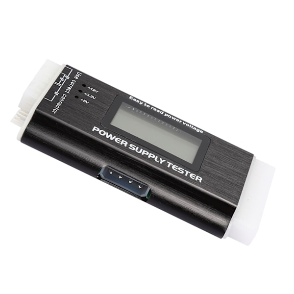 Computer strømforsyningstester LCD-skærm Aluminiumslegering Understøtter 20/24Pin ATX SATA