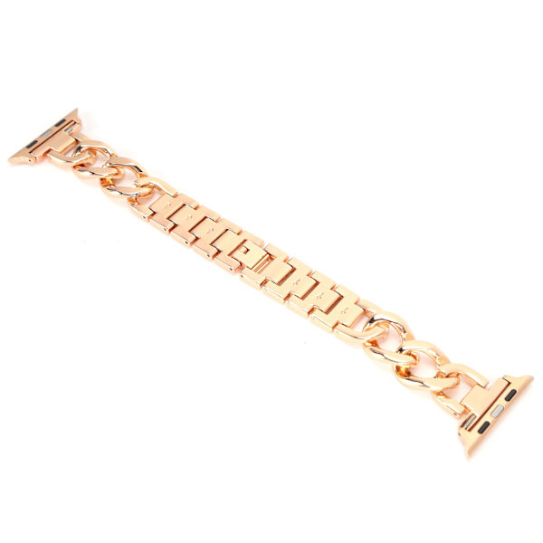 Rhinestone-rannekkeen vaihtoranneke, yksirivinen ketjuranneke IOS-kellolle 42mm/44mm, ruusukulta