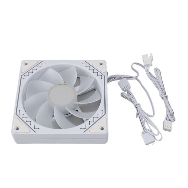 120mm chassifläkt ARGB chassifläkt 5V 3-stifts ARGB LED kylfläkt för CPU-kylare CPU vattenkylare dator omvänd blad vit