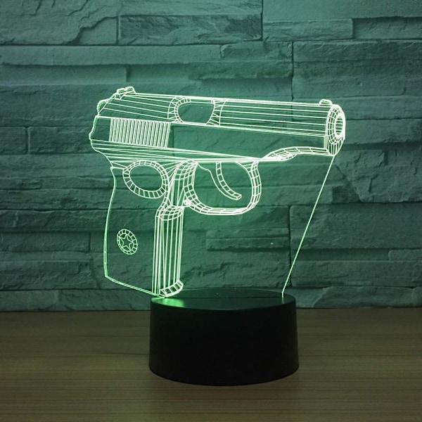 3D Asemakokoinen Yövalo Lamppu Illuusio 7 Väriä Vaihtuva Kosketuskytkin Pöytä Työpöydän Koriste Lamput Akryyli Tasainen ABS-Jalusta USB-Kaapeli Syntymäpäivälahja Lelut