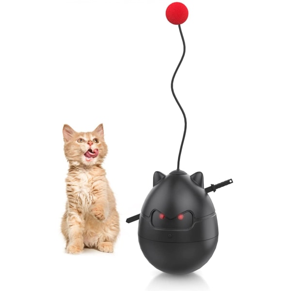 Kattleksaker för innekatter, automatisk interaktiv rörelse aktiverad Ninja Timing Roterande bollleksak för hundar Katter Kitty Kattunge ,Ninja Black