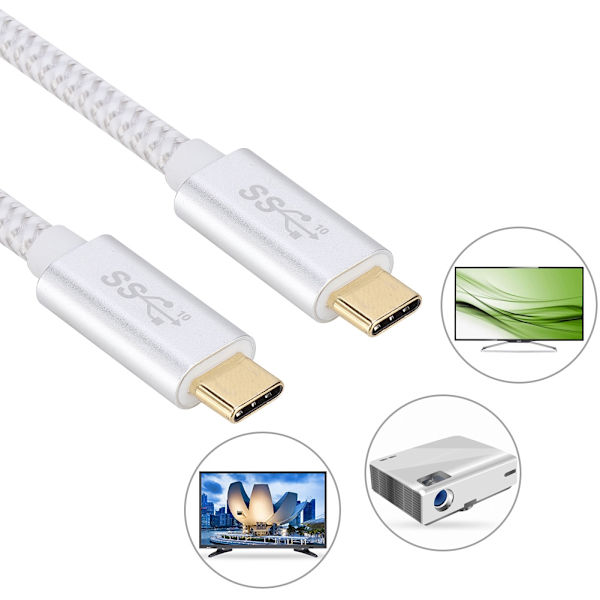 USB 3.1 Typ-C till Typ-C Snabbladdningskabel med hög överföringshastighet (2M)