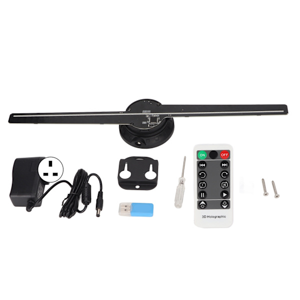 42cm DF‑42 3D Holografisk Fan Reklamemaskine 2 Blade LED Projektionsfan 3D Display 100‑240VUK Stik