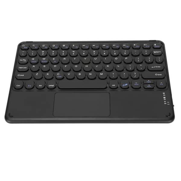 10in trådløst Bluetooth Touchpad-tastatur Retro Rund Keycap Ergonomisk Magnetisk Support Touch Gestures til Windows til IOS Sort