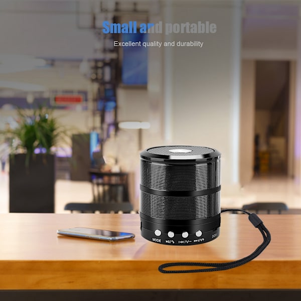Mini kannettava Bluetooth V4.1 langaton kaiutin Audio Stereo Hansfree-kaiutin musta