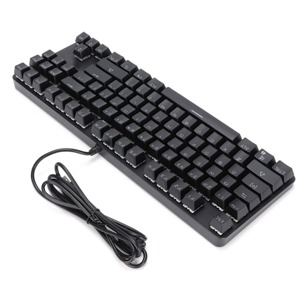 Mekanisk speltangentbord 87 tangenter 9 bakgrundsbelysningslägen Trådbundet USB-tangentbord med bakgrundsbelysning för PC-spelare Svart
